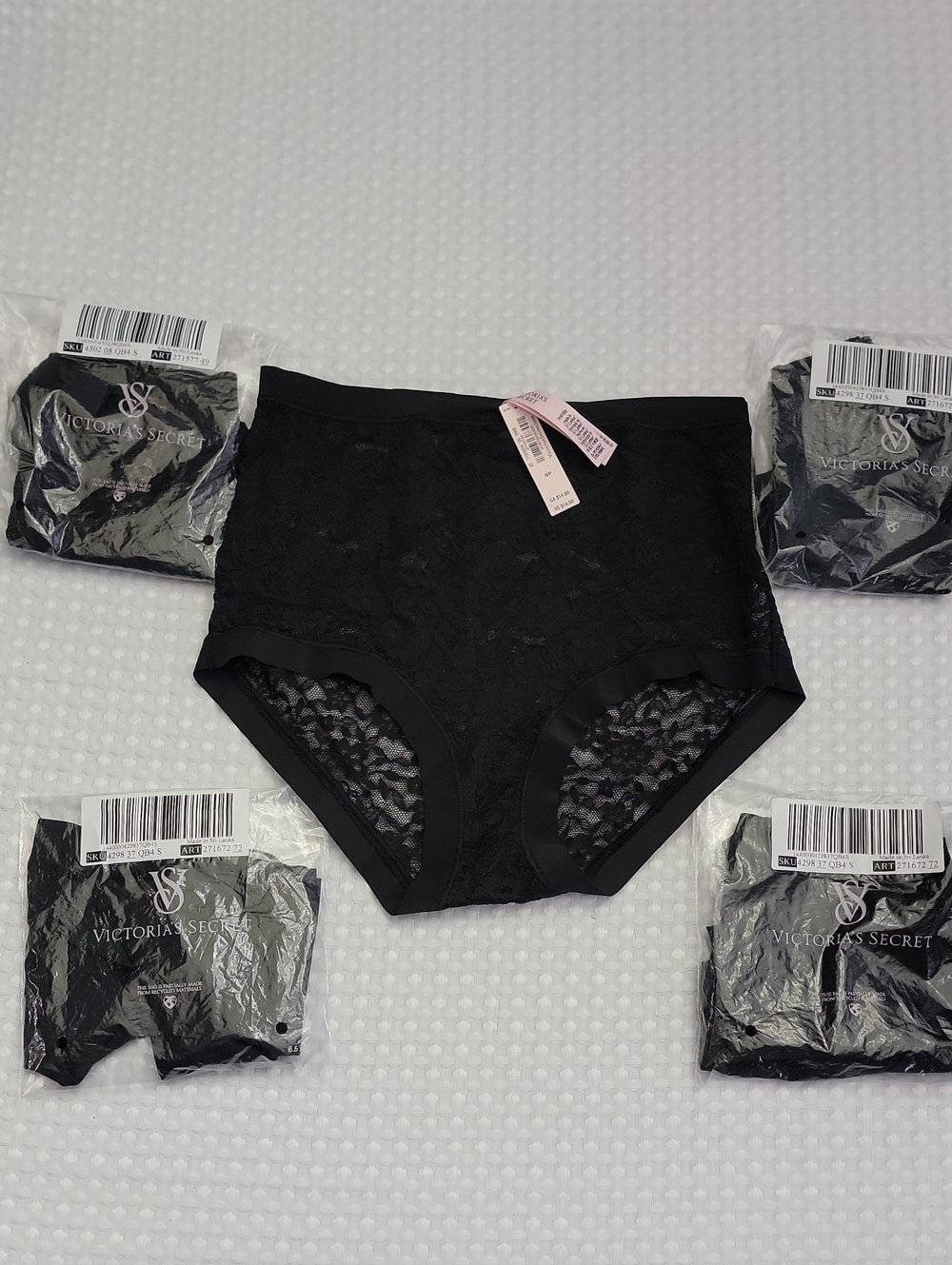 Lot 5 NWT Victoria’s Secret Lacie Modern Brief Panties Black Size S